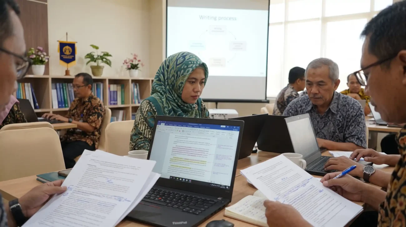 Menjembatani Gagasan dan Publikasi Global: Urgensi dan Strategi Pelatihan Copy Editing Naskah Ilmiah bagi Dosen - Menjembatani Gagasan dan Publikasi Global: Urgensi dan Strategi Pelatihan Copy Editing Naskah Ilmiah bagi Dosen